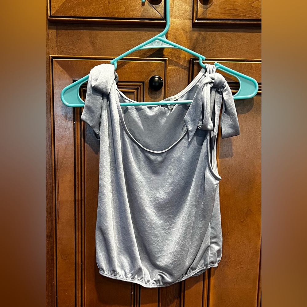Charlotte Russe Gray Tank Top with Shoulder Ties